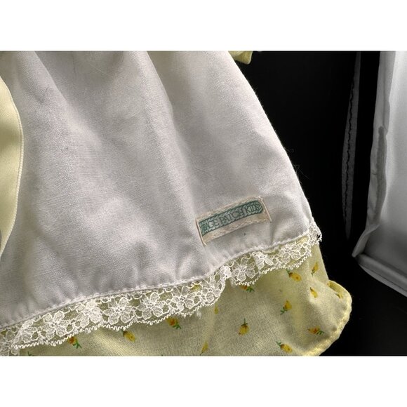 Cabbage Patch Kids Preemie Doll Coleco Yellow Tulips Bonnet Dress Bloomers READ - Picture 10 of 16